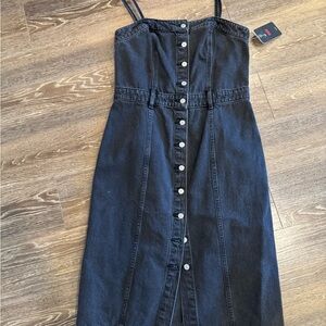 Levi's Charcoal Denim Button-Up Dress